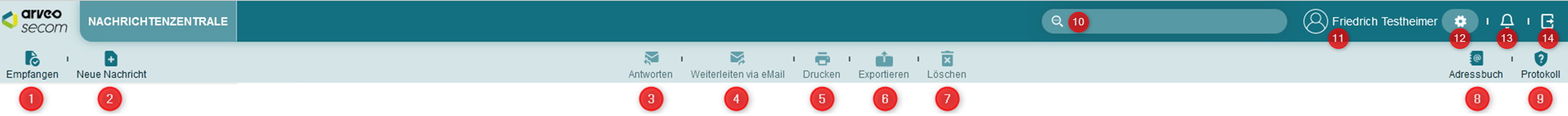 Schaltflaechen in der Toolbar b numbers